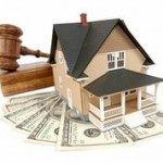 house with gavel and money