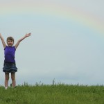 girl with rainbow